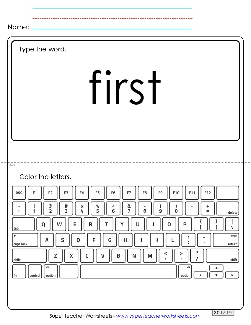 Type the Word: First