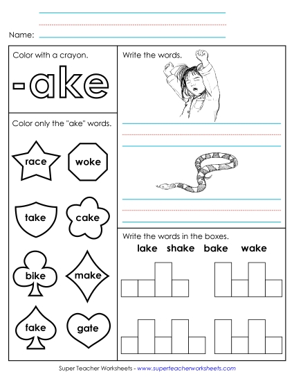 Worksheet 1 (-ake Words)