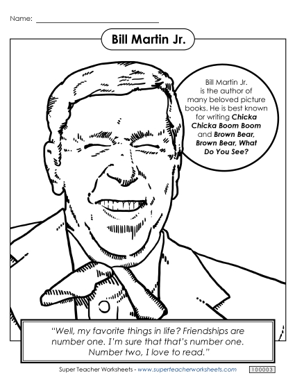 Bill Martin Jr. Coloring Page