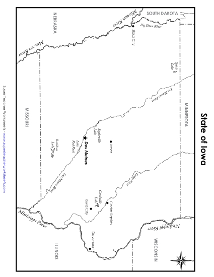 Labeled Iowa Map