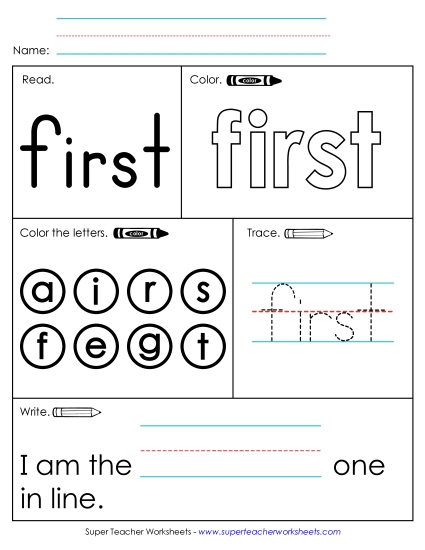 First (Sight Word)