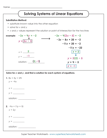 Solving Systems of Linear Equations (Basic)