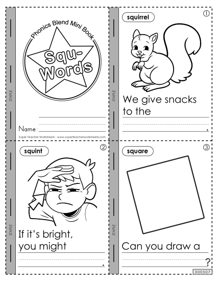 Mini-Book (Squ- Words)