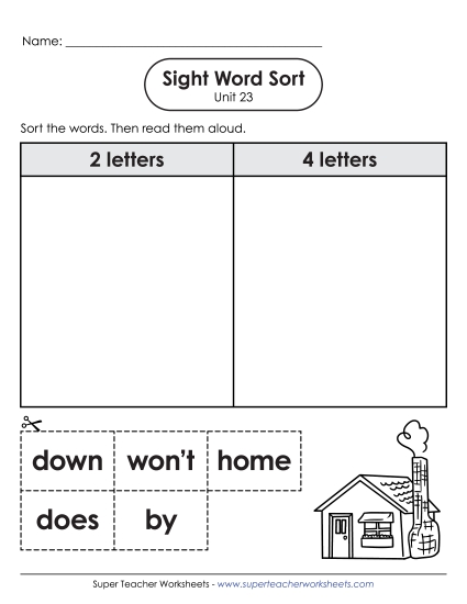 Sight Word Sort (Unit 23)