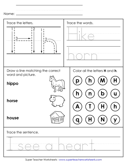 Letter H - Mixed Skills (Intermediate)