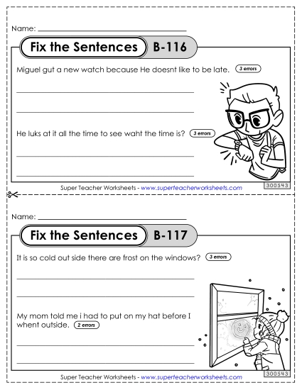 Fix the Sentences B-116 through B-120