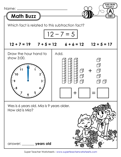 Math Buzz: Week 21<br>Worksheets 101 through 105