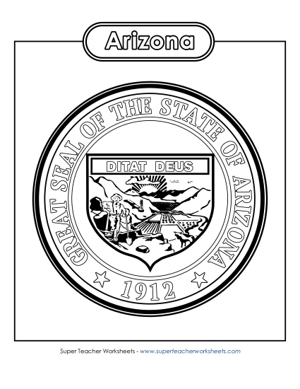 Arizona State Seal (Black & White)