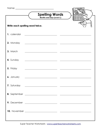 Write Two Times (C-Months and Days) 