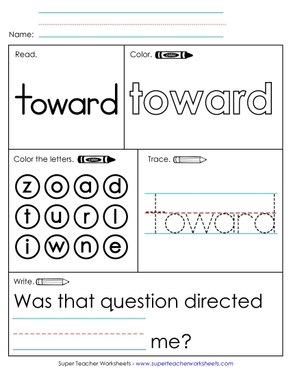 Worksheet 1: Toward