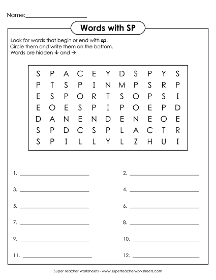 SP Word Search