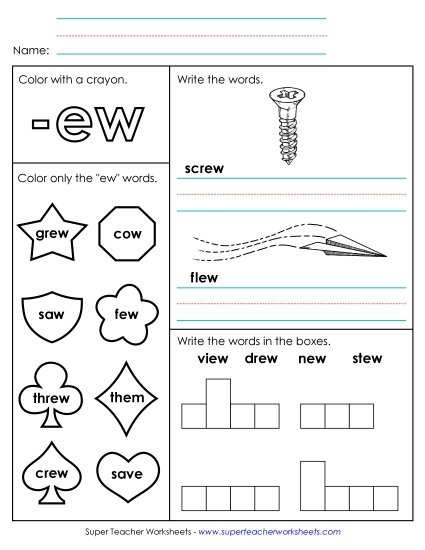 Worksheet 1 (-ew Words)
