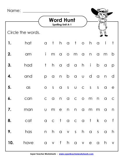 Horizontal Word Hunt (A-1)