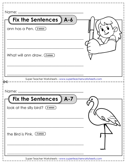 Fix the Sentences A-6 through A-10