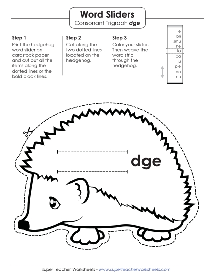 Word Slider (-dge Words)
