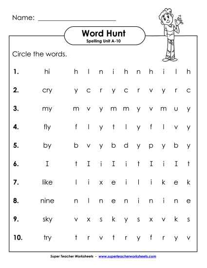 Horizontal Word Hunt (A-10)