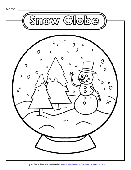 Snow Globe Christmas Worksheet