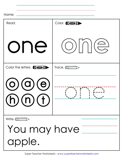 Worksheet 1: One