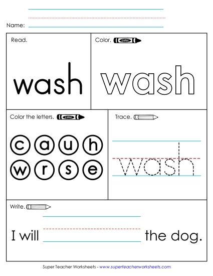 Worksheet 1: Wash