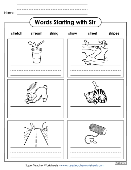 Writing Words That Start with Str-