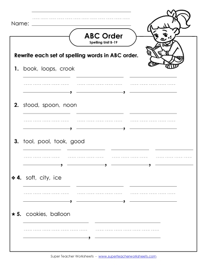 ABC Order - Word Sets (B-19)