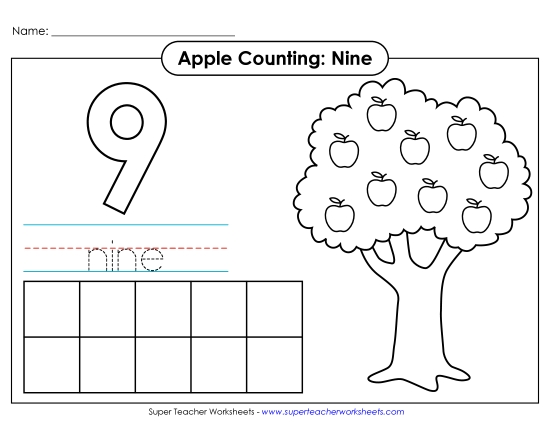 Apple Counting Mat: Nine