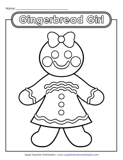 Gingerbread Girl Christmas Worksheet