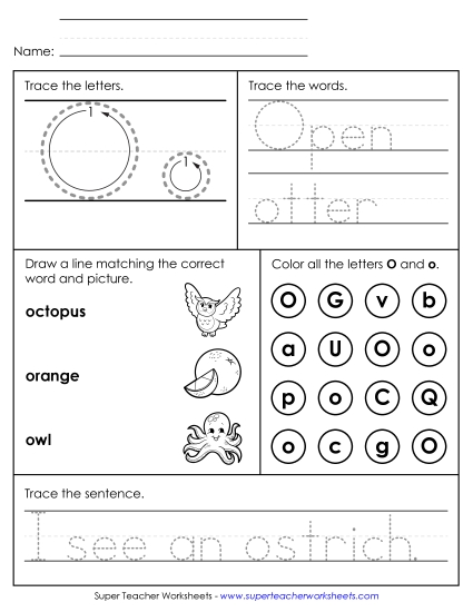 Letter O - Mixed Skills (Intermediate)