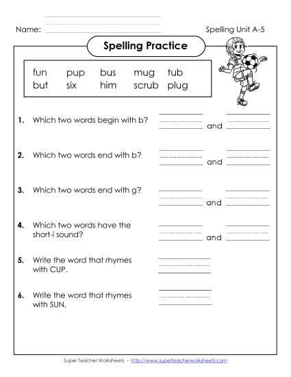 Spelling Practice (A-5)