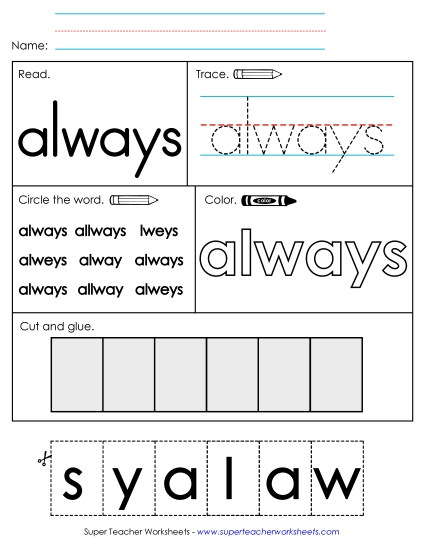 Worksheet 2: Always