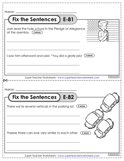 Fix the Sentences E-81 through E-85