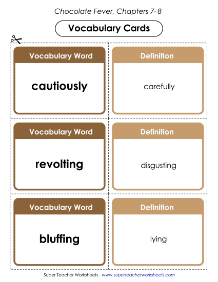Vocabulary Cards for Chapters 7-8