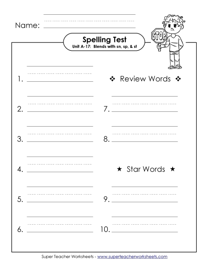 Spelling Test (A-17)