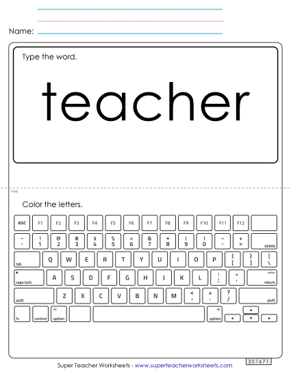 Type the Word: Teacher