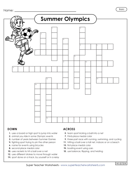 Summer Olympics Crossword (Basic)