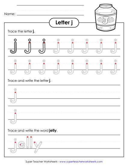 Lowercase j (Outlined Letters)