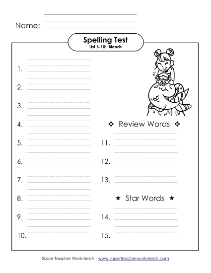 Spelling Test (B-10)