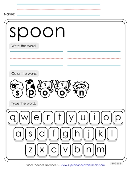 Write, Color, Type: Spoon