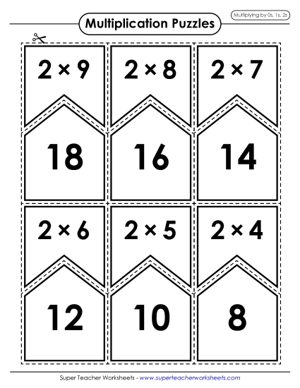 Multiplication Puzzle Match<br>(0s, 1s, 2s)