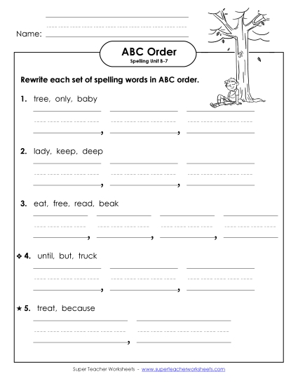 ABC Order - Word Sets (B-7)