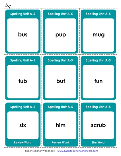 1st Grade Spelling Units (Level A) Classroom Teaching Material