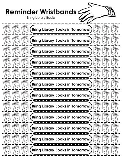 Reminder Wristbands - Library Books
