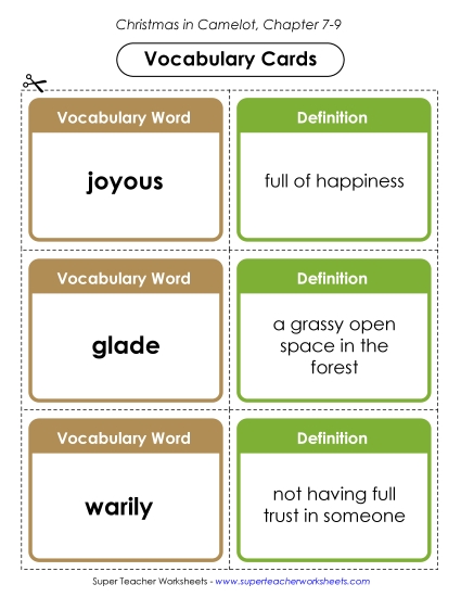 Vocabulary Cards: Chapters 7-9