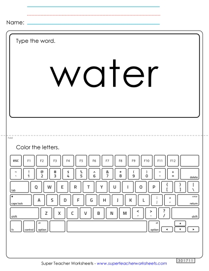 Type the Word: Water