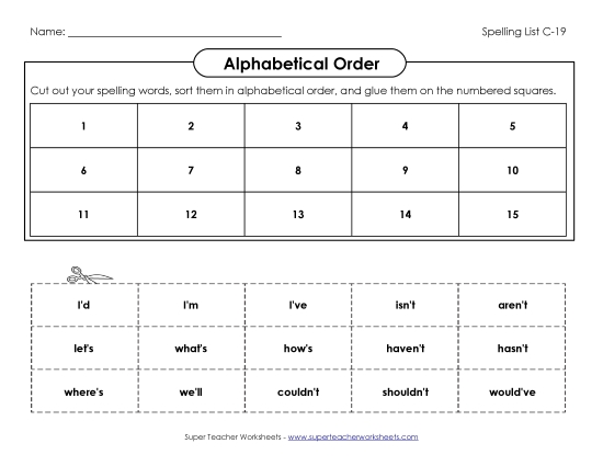 ABC Order: Cut & Glue (C-19)