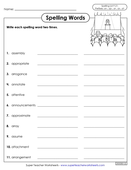 Write Words Twice (F-21)