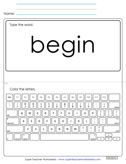 Type the Word: Begin