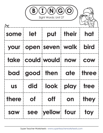 Sight Word Bingo (Unit 27)