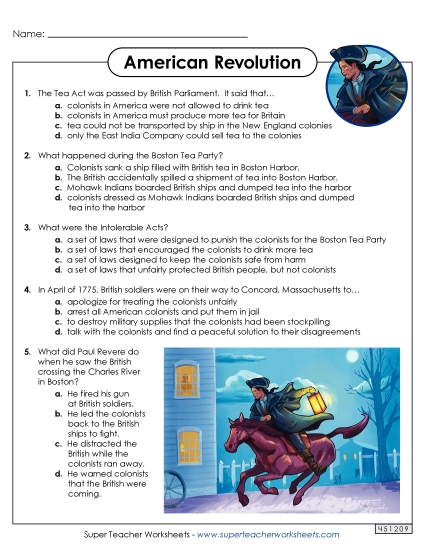 American Revolution Questions