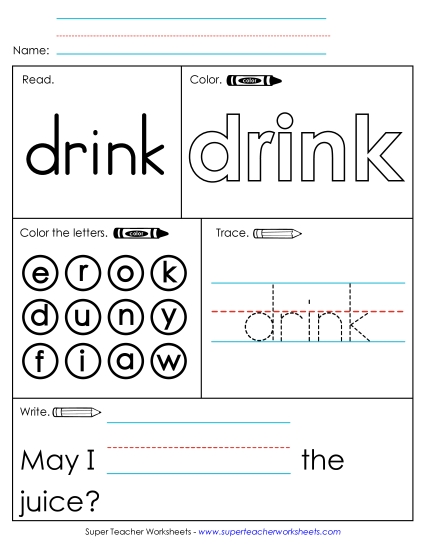 Worksheet 1: Drink